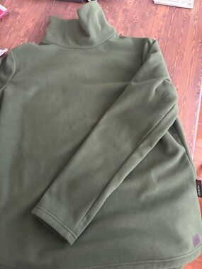 Haus of Birch funnel neck forest Green fleece Sweater